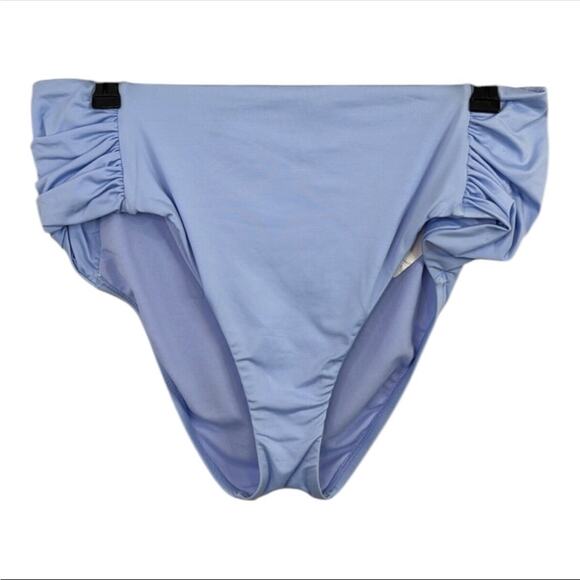 Gibson Latimer NWT Flattering Stylish Cinched Side High Waist  Bikini Bottom LG - Picture 1 of 10